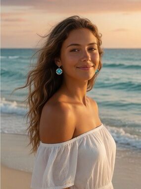 Turquoise Medallion Bohemian Earrings